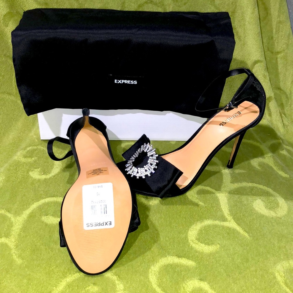 Express Bow Satin Heels - Picture 2 of 2